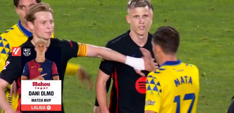 替補(bǔ)破僵！奧爾莫當(dāng)選巴薩2-0拉斯帕爾馬斯全場最佳球員
