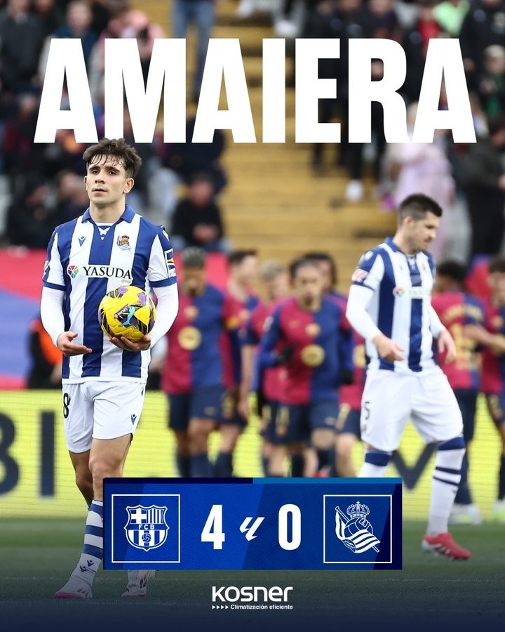 遭全面壓制！單場(chǎng)西甲0射門，皇家社會(huì)是近4個(gè)賽季以來首隊(duì)