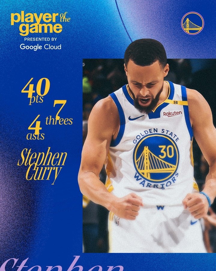 當之無愧！勇士官方評選本場最佳 轟下40分的庫里當選