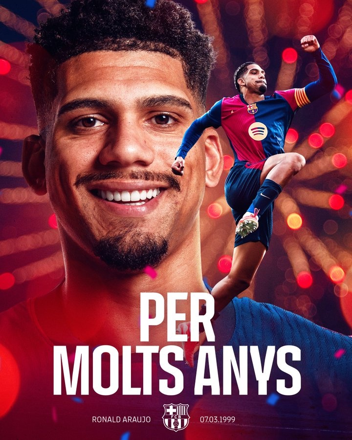 阿勞霍迎來26歲生日，巴薩官推發(fā)文送祝福