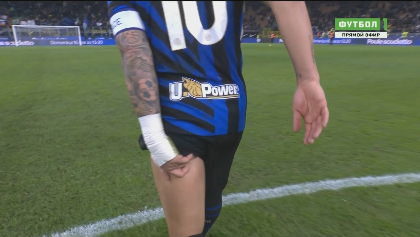 不妙！國(guó)米完場(chǎng)后勞塔羅捂著大腿，疑似有傷情