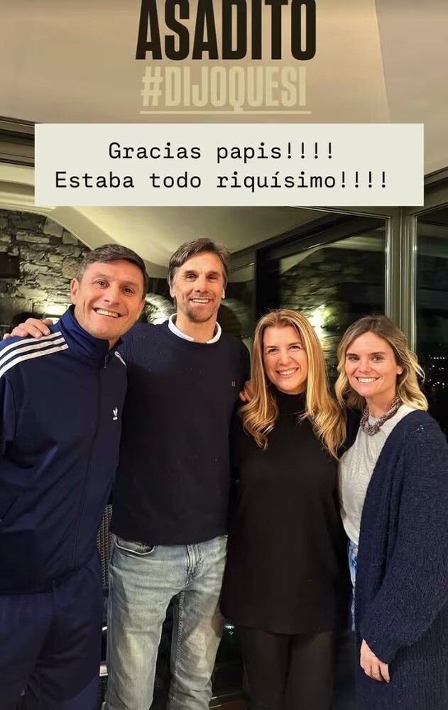 聯(lián)系密切！尼科-帕斯父親到米蘭市和薩內(nèi)蒂共進(jìn)晚餐，并合影留念