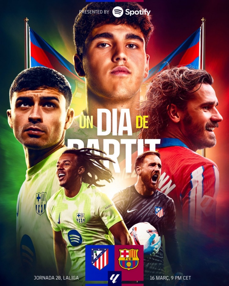 巴薩vs馬競(jìng)海報(bào)：庫(kù)巴西C位，佩德里、孔德、格子、奧布拉克出鏡