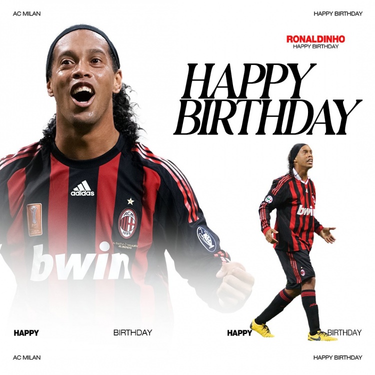 米蘭官方祝小羅45歲生日快樂，效力期間出戰(zhàn)95場26球29助