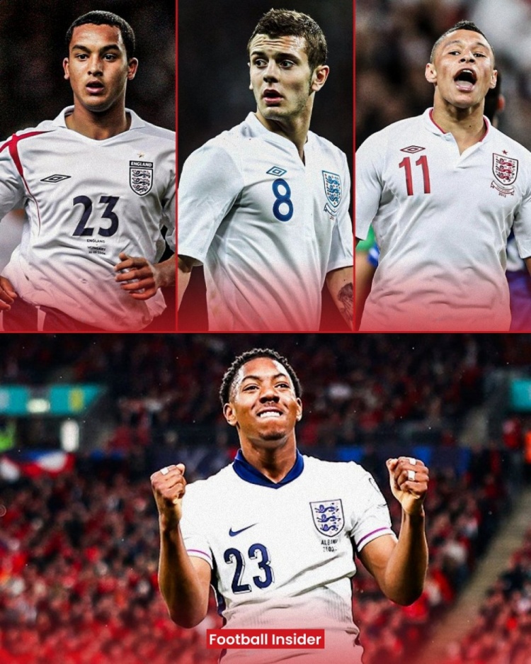 作為阿森納球員在19歲前上演英格蘭隊首秀，斯凱利是第四人