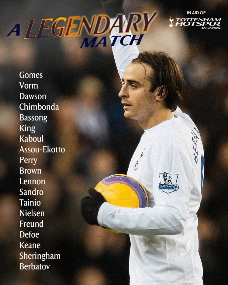 熱刺傳奇賽對陣米蘭名單：貝爾巴托夫、謝林漢姆、迪福在列