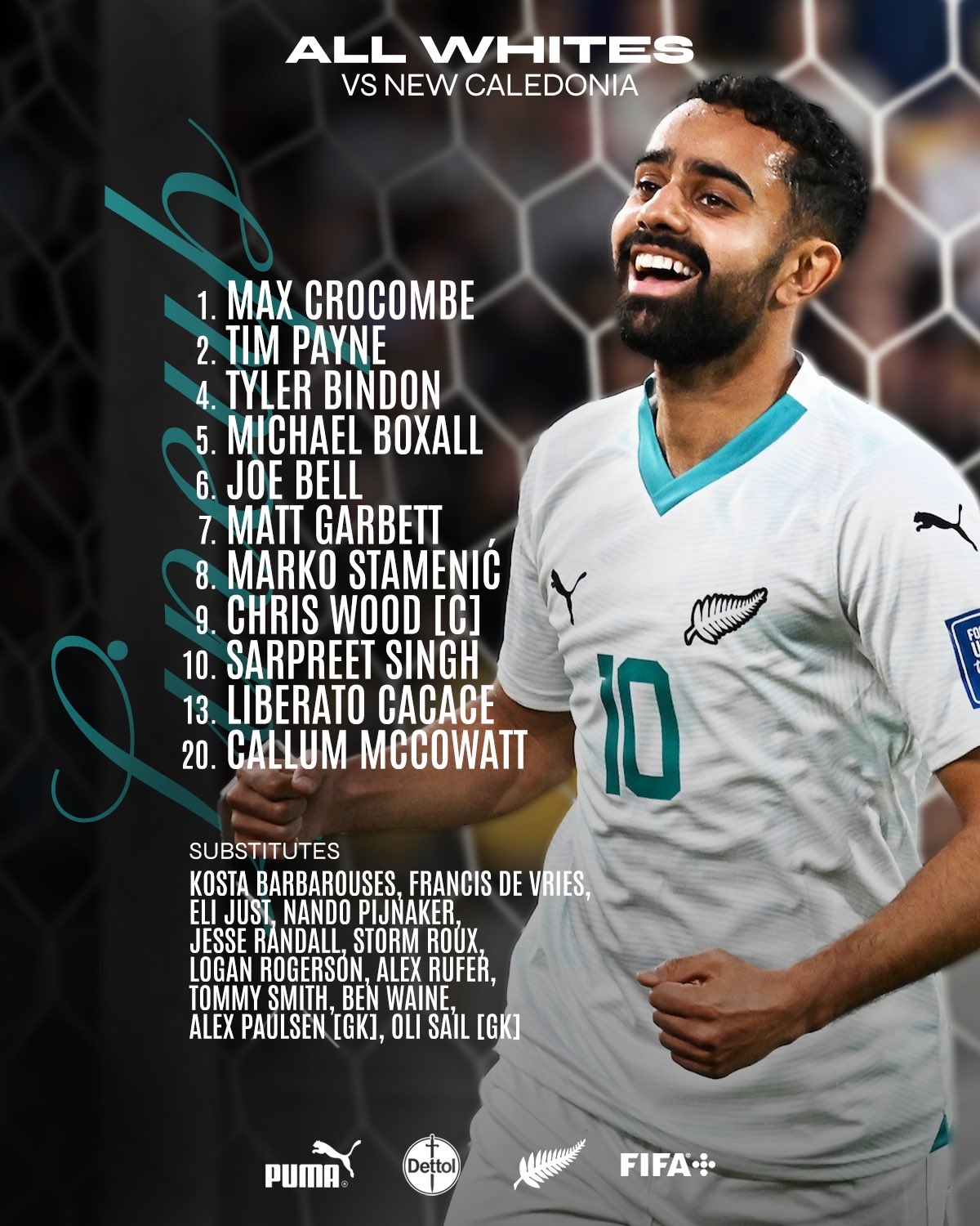 勝者進世界杯！新西蘭vs新喀里多尼亞首發(fā)：克里斯-伍德領銜！