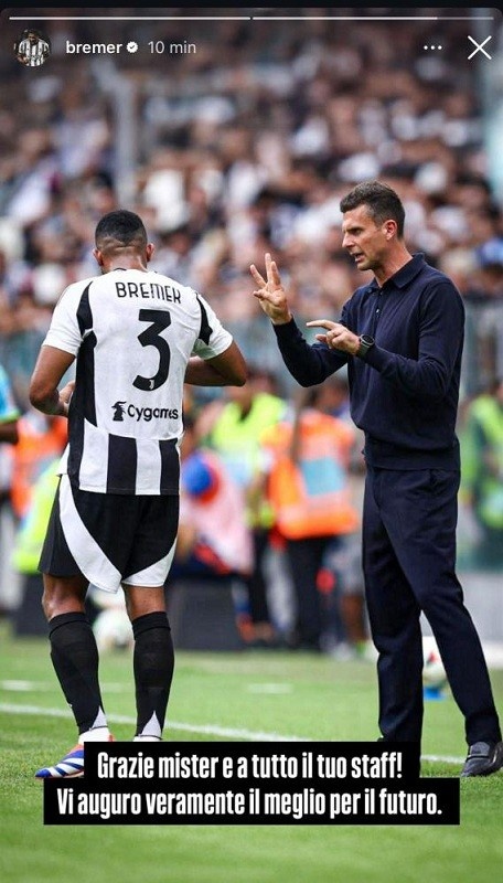 布雷默告別莫塔：感謝教練和你的助手！衷心祝愿你在未來(lái)一切順利