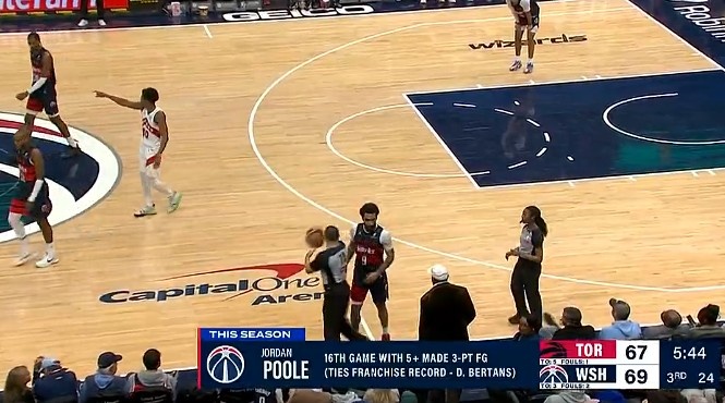 當(dāng)家球星！普爾本賽季已有16場(chǎng)命中5+三分 追平貝爾坦斯隊(duì)史紀(jì)錄