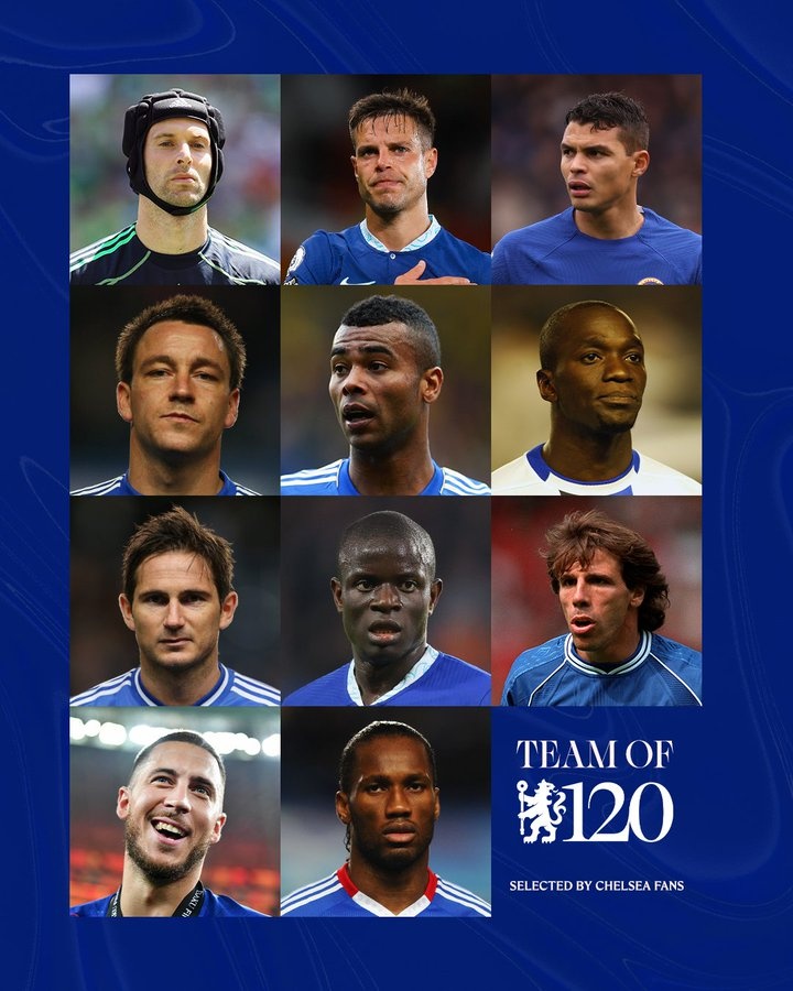 切爾西球迷票選隊史120年最佳陣：阿扎爾、蘭帕德、特里在列