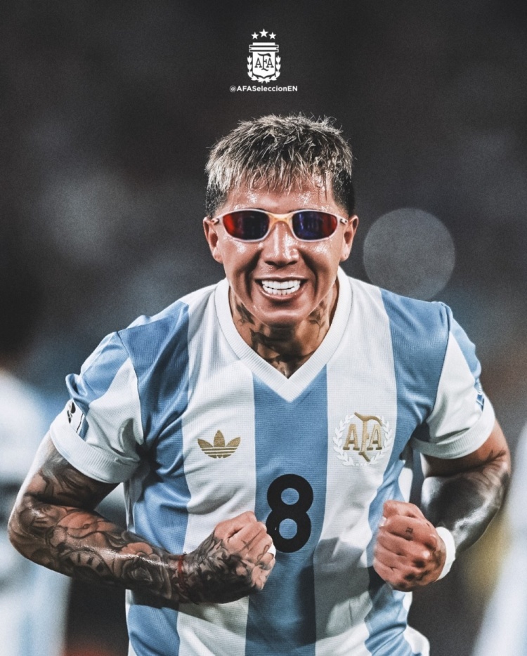 傳射建功！阿根廷隊社媒為恩佐P上墨鏡