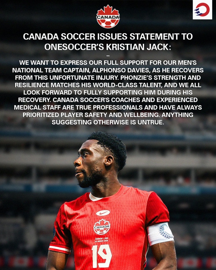 強(qiáng)行讓阿方索出戰(zhàn)？加拿大足協(xié)：沒有不顧球員健康，將全力支持他