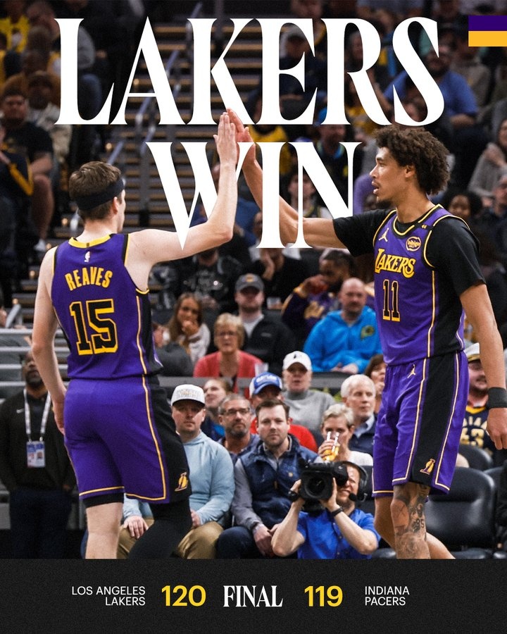 湖人官方曬出贏球海報：里夫斯、海斯成為封面人物