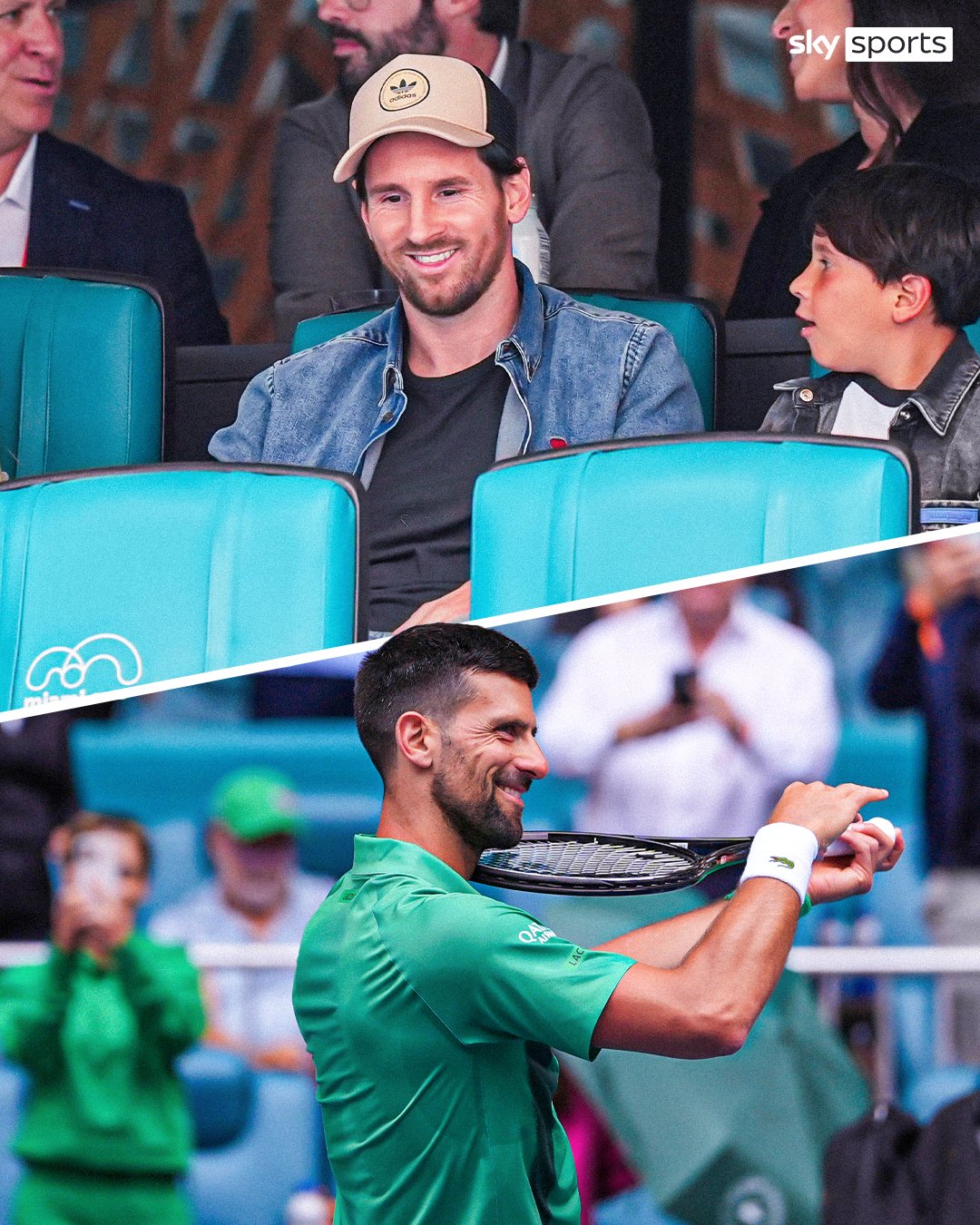 梅西現(xiàn)場(chǎng)觀戰(zhàn)！德約：我很榮幸，這可能是第一次在他面前打比賽