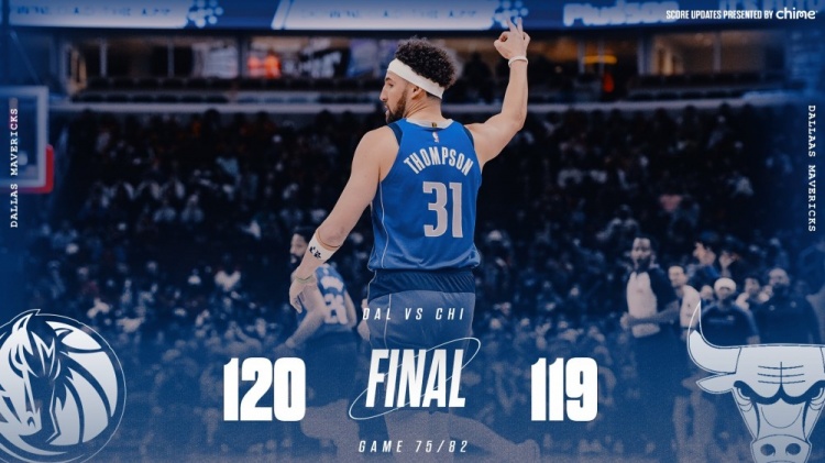 險(xiǎn)勝公牛！獨(dú)行俠官方曬贏球海報(bào) 克萊成為封面人物