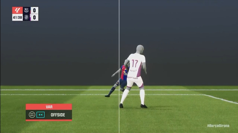 費(fèi)爾明直塞孔德前插推射破門，但裁判示意越位進(jìn)球無(wú)效