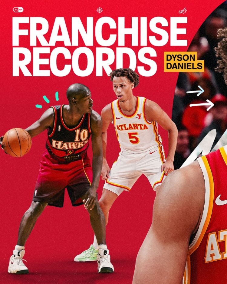 亞特蘭大神偷！丹尼爾斯本賽季已搶斷213次 創(chuàng)老鷹隊(duì)史新紀(jì)錄！