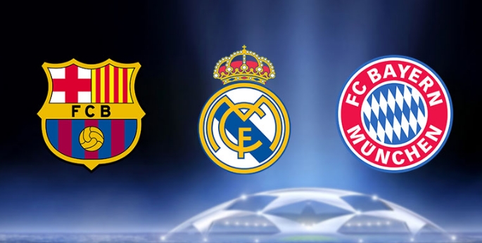 歐冠歷史總晉級八強次數(shù)：皇馬39次、拜仁34次、巴薩24次列前三