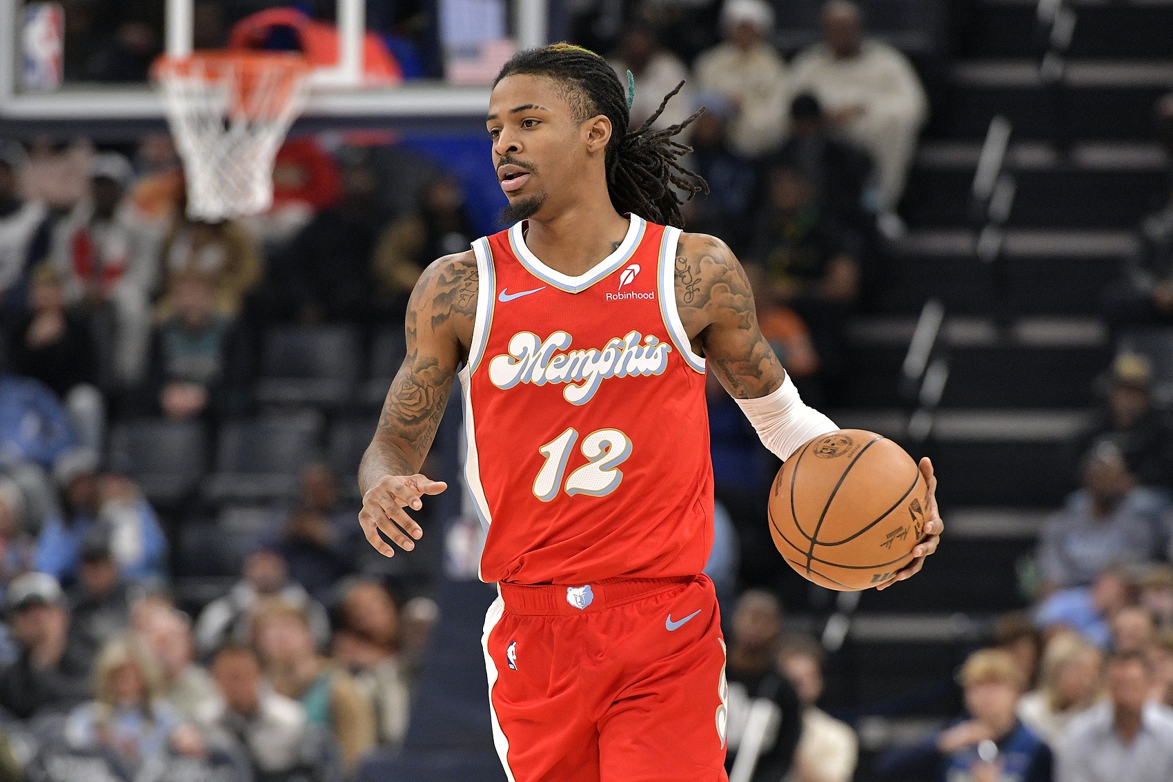 很鐵但罰球穩(wěn)住了！莫蘭特上半場13中3&三分5中0得12分 罰球6中6